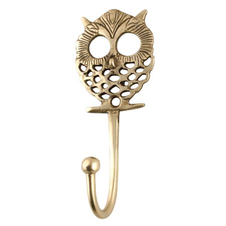 Golden Owl Wall Brass Decorative Hook